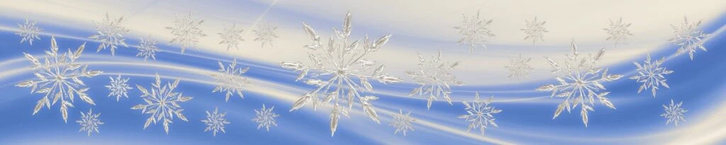 blue and white picture with snowflakes